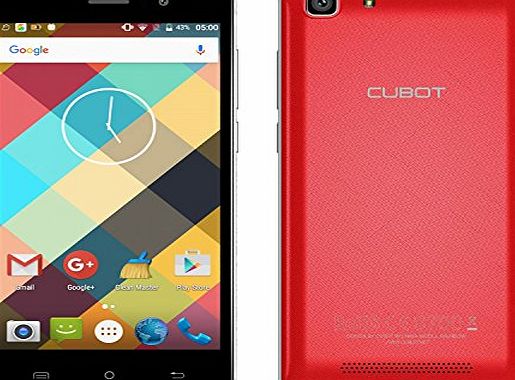 Cubot [Christmas Thanksgiving Gift] CUBOT Rainbow Mobile Phone Android 6.0 Operation System 5.0 inch IPS Screen GSM/WCDMA No-Contract Smartphone Dual SIM Card Standby MT6580 Quad-Core CPU 16GROM 1G RAM (Red